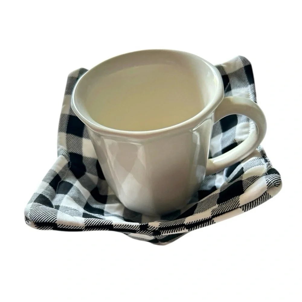 Hand Crafted Black Buffalo Plaid Fabric 100% Cotton Microwave Bowl Cozies